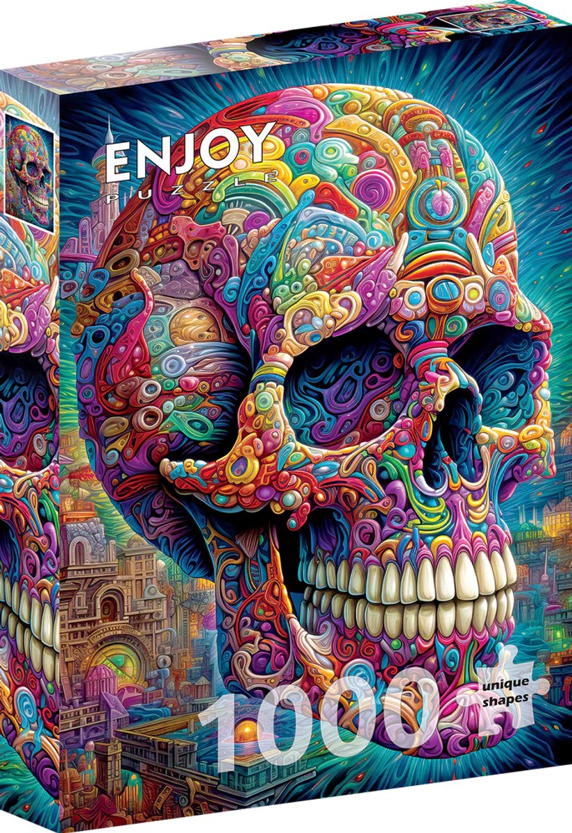 Enjoy Puzzle legpuzzel Quirky Skull | 1.000 stukjes kleurrijk en educatief spel.